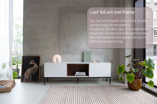 Tv-meubel, RAAT, Loef 165 OV, Wit, met frame en 2 cocons